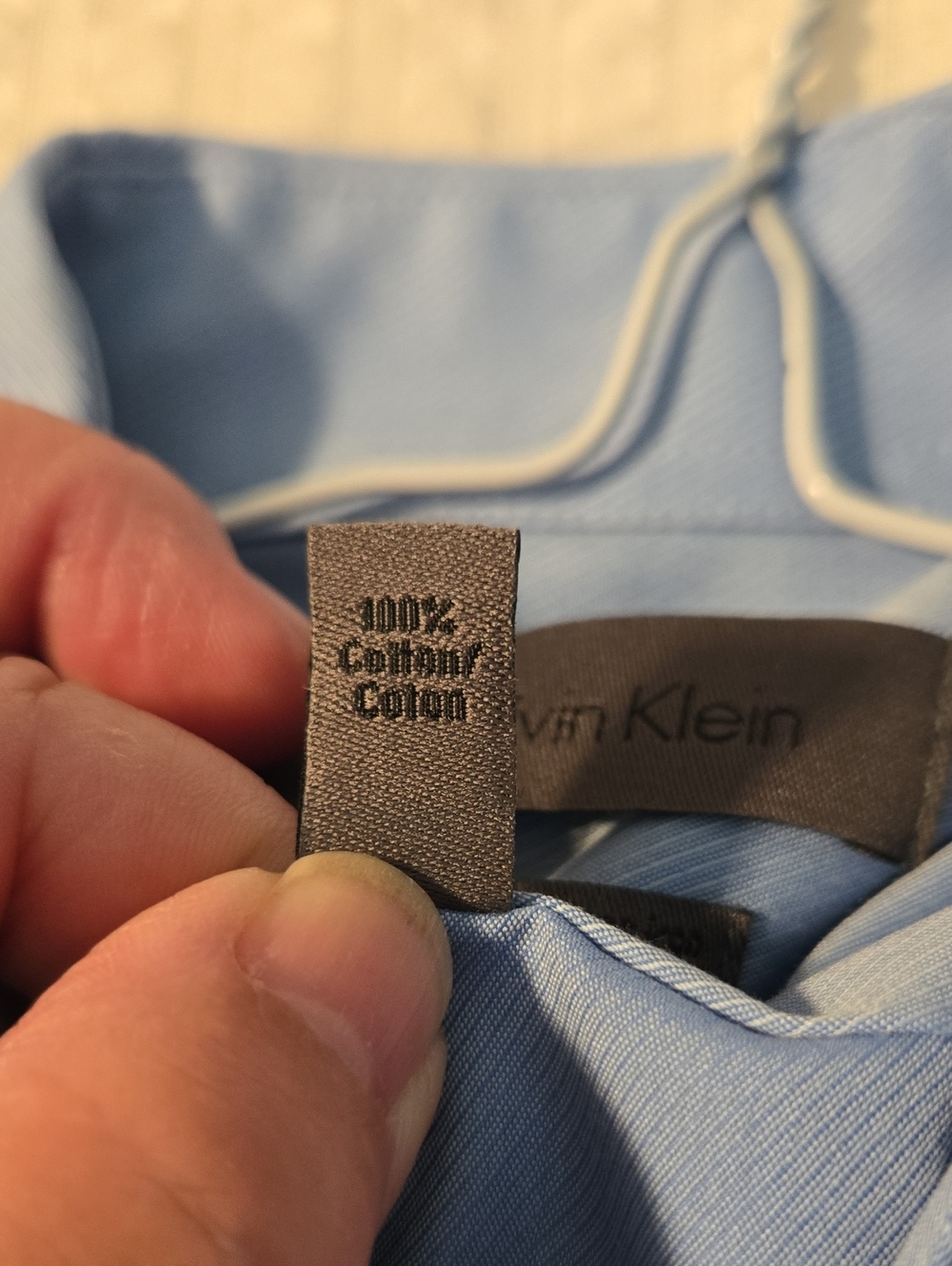 Calvin Klein Light Blue Men's 100% Cotton Dress Shirt 15  32/33 - Picture 10 of 10